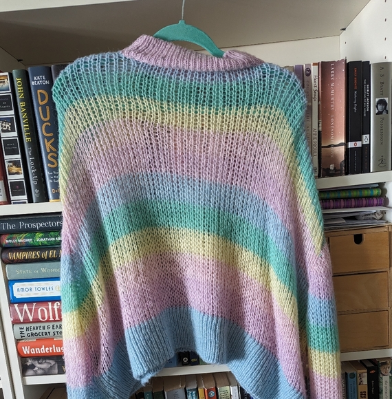 Lazy Oaf Pastel Rainbow Turtleneck Sweater - Picture 2 of 4